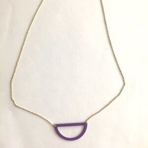 Kate Spade Saturday Purple Half Moon Gold tone Necklace